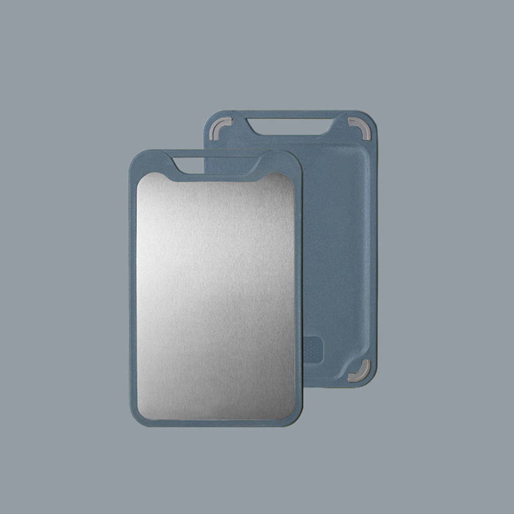 304 Austenitic Stainless Steel Meat Cutting Board Double-Sided Vegetable Chopping Board food Cutting Board Kitchen Supplies: Blue / L Austenite