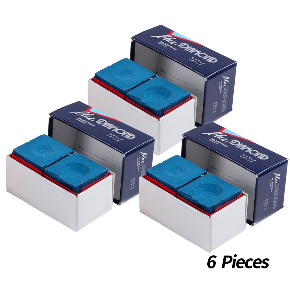 Longoni Blauwe Diamant Krijt Biljart Biljart Krijt Vette Natuur Pool Snooker Keu Krijtjes Biljart Accessoires: 3 set (6 pieces)