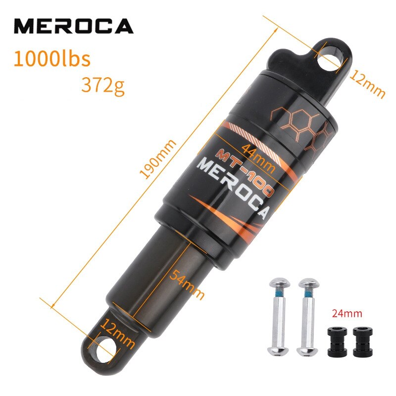 MEROCA-amortiguador de MT-100 para bicicleta de montaña, resorte de aceite, 125/150/165/190mm, piezas de bicicleta Iamok, 750/850/1000lbs: 190mm x 1000lbs