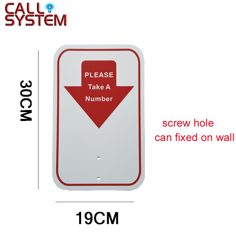 Red Take-a-Number Sign for Ticket Dispenser