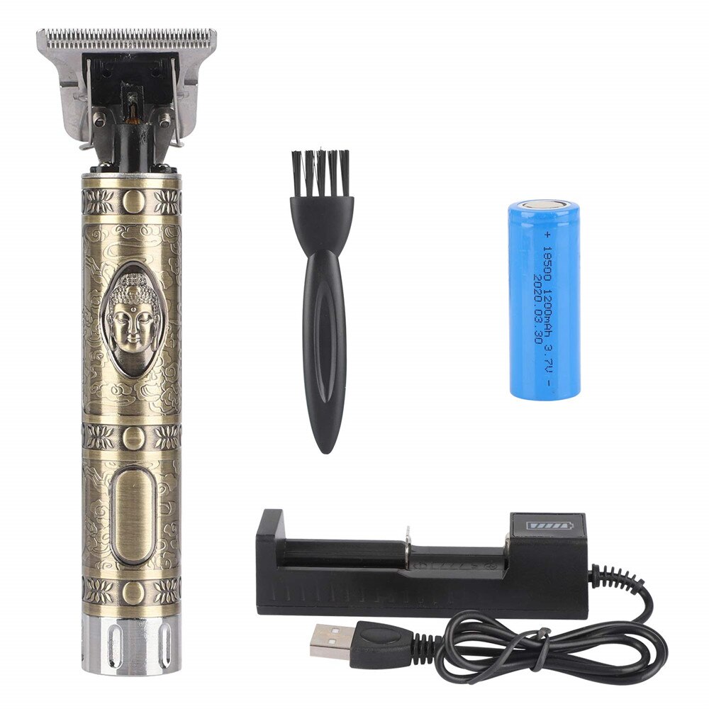 Mens Hair Clippers Electric Hair Trimmer T Outliner Cordless T-Blade Trimmer Barber Beard Razor Hair Cut Cutting: Bronze 2