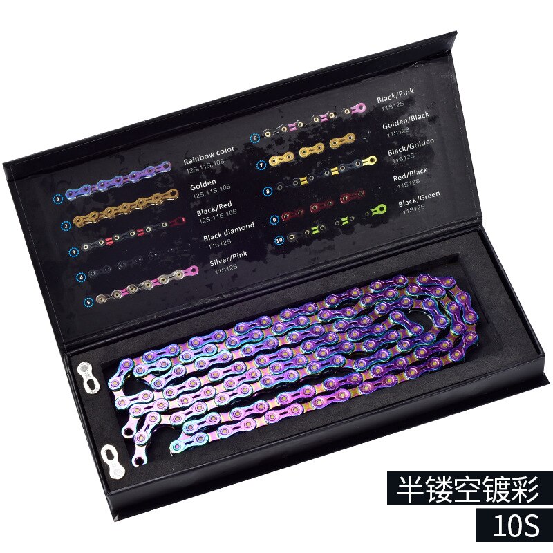 SUMC Mountain Bike Road Bike shifting Chain Colorful Bicycle chain 9S 10S 11S 12S For M8000 M6000 M9100 M610 With Missinglink: 10 speed