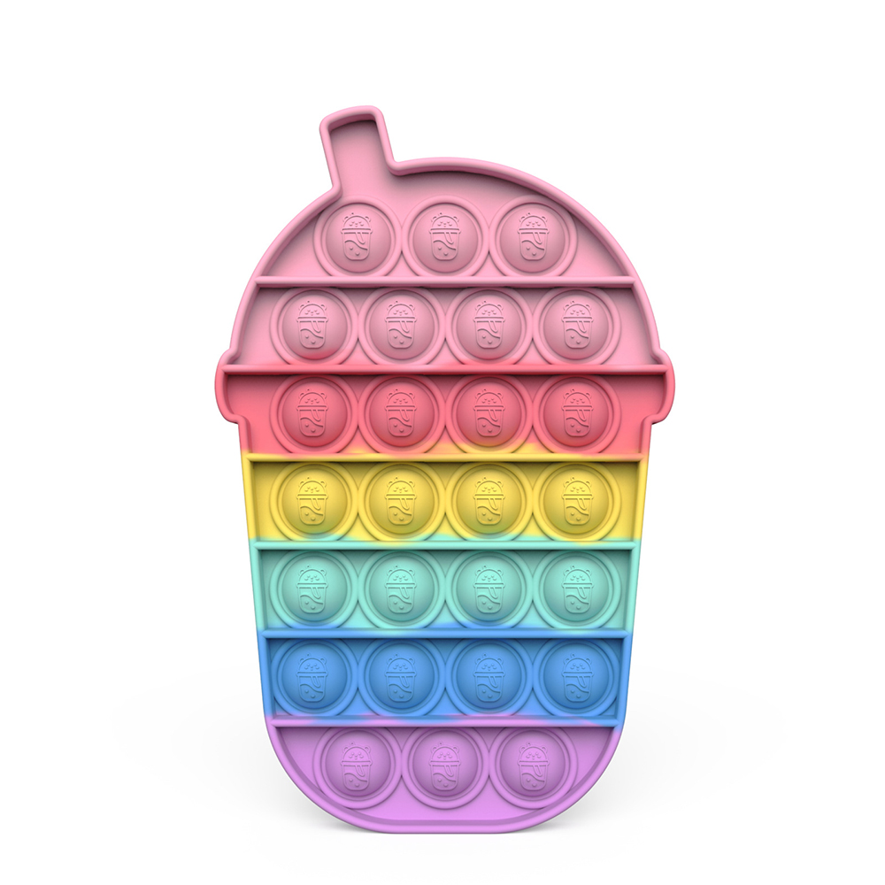 Fidget Speelgoed Antistress Speelgoed Voor Kinderen Kit Kawaii Pop Push Bubble Zintuiglijke Relief Speelgoed Ijs Speelgoed: Milk Tea-Macaron
