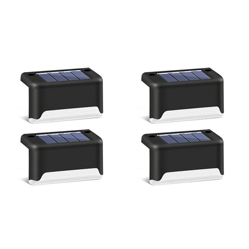 Luces Led solares de exterior de 8/4/1 Uds., luces de paso a prueba de agua, lámpara Solar de valla para Patio, escaleras, luz Solar de jardín: Black 4PC