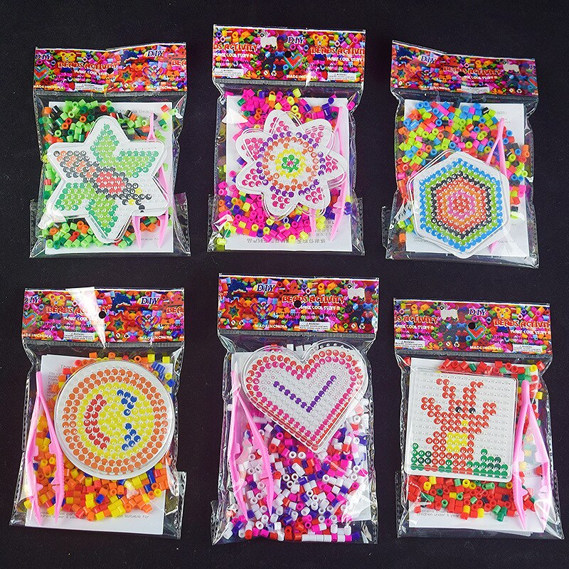 6Piece/set Bee flowers 5mm Hama Beads template Plastic Stencil Jigsaw Beads Diy Transparent Shape Puzzle