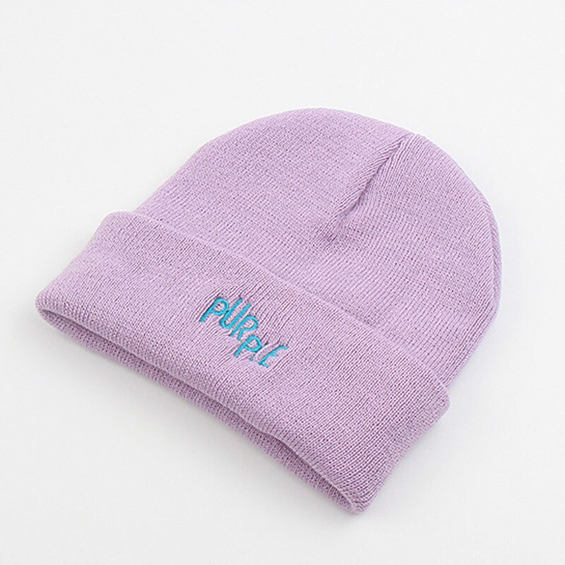 Kirjonta kirje pehmeä neulottu hattu naisten pipo talvi skullies beige pinkki valkoinen musta lt.violetti