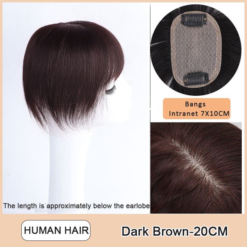 3D Long Bangs Clip In on Front Hair Bang Side Fringe Hair Extension Synthetic Bangs Hair Women Bangs Synthetic Hair Pieces: BF53-20-2M33