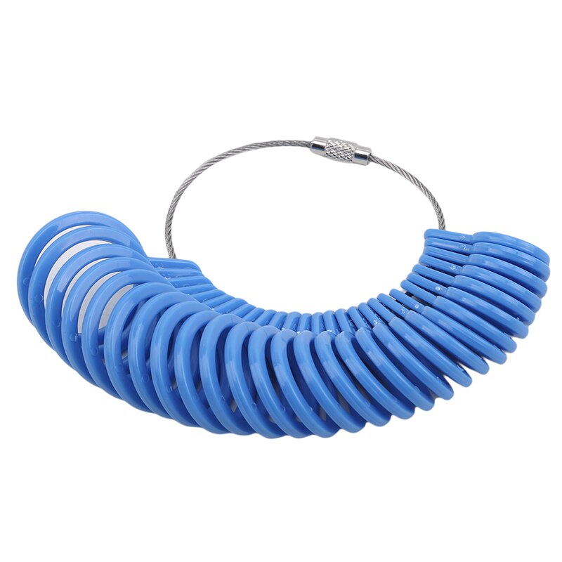 Plastic Stick Ring Sizer Mandrel Gauge Set Finger Sizes Measuring Jewelry Sizing Tools Equipment: blue