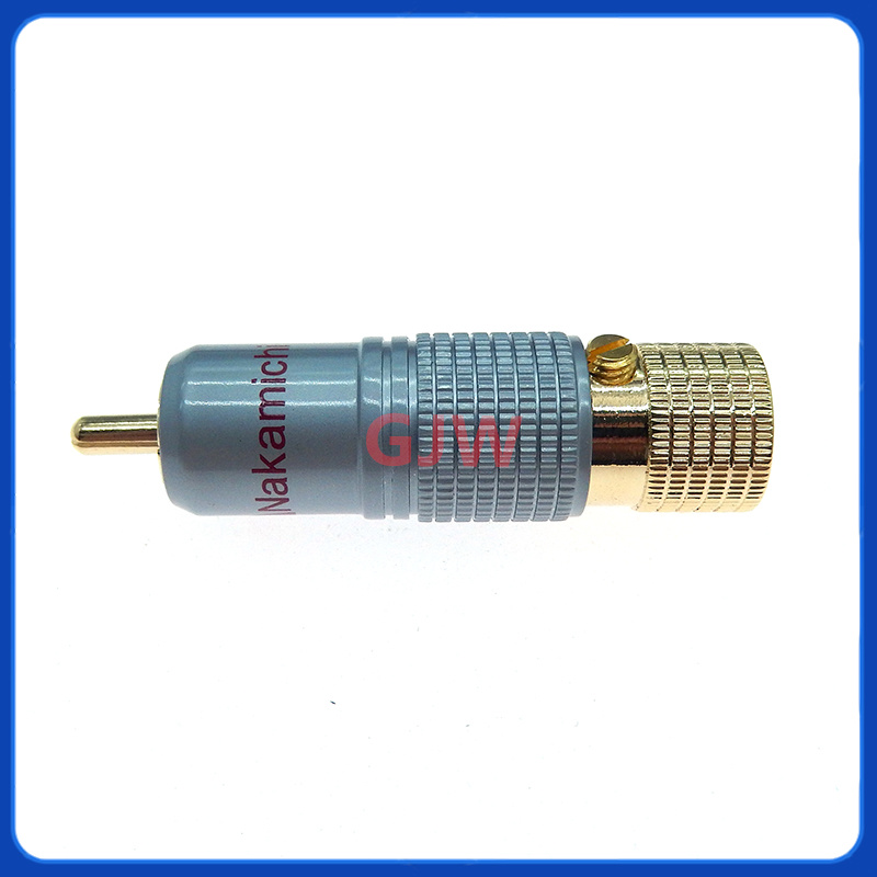 1Stck Hifi Vergoldet RCA Stecker Verriegelung Nicht Lot Koaxial Lotus Stecker Buchse 10mm Audio- Kabel Adapter: Armee Grün