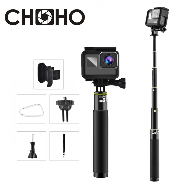 Voor Go Pro Stok Zelf selfie sticks selphie Handheld Uitschuifbare + Remote Houder Voor Gopro HERO Xiaomi SJCAM Camera Accessoires