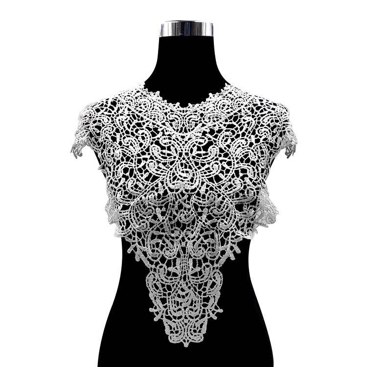 Water-soluble lace collar three-dimensional hollow embroidery chest polyester silk embroidery collar DIY lace accessories