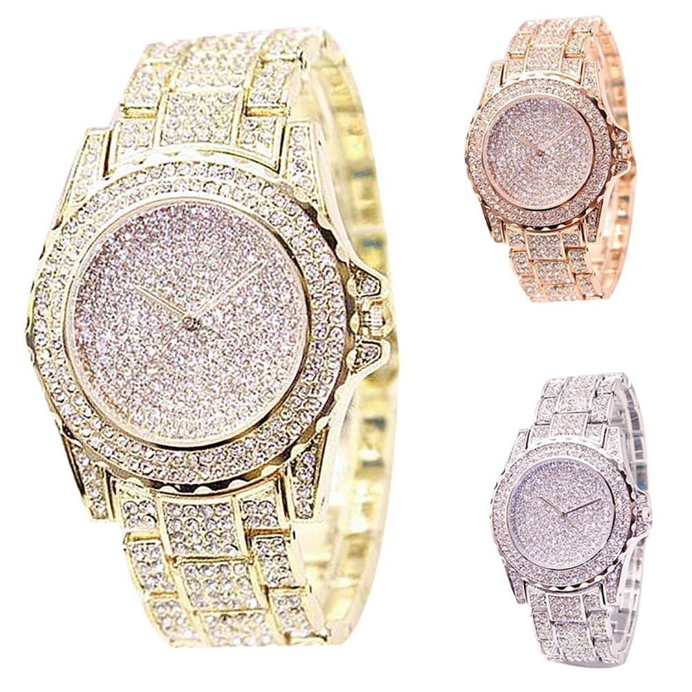 Watch Women Luxury Round Quartz Watch Wrist Watches for Women Shiny Gold Sliver Watches Wrist Watch For Ladies