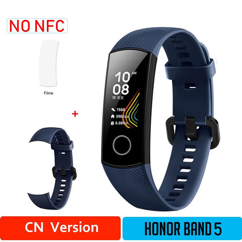 Onore Fascia 5 Nfc Wristband Intelligente di Ossigeno Nel Sangue Multipla Quadranti Attività di Frequenza Cardiaca Fitness Sonno Tracker Passometer Versione Globale: CNBlue5moDB