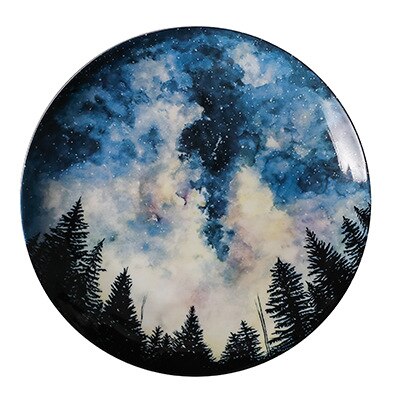 8 Inch China Breakfast Plate Steak Plates Plate Fruit Plate Platter Star Bone China Plate (TRK1): C