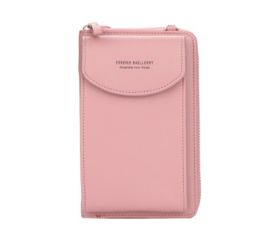 2020 donne Raccoglitore Lungo Crossbody Della Borsa Del Telefono Mobile Supporti di Carta Del Raccoglitore Del Raccoglitore Della Frizione Del Messaggero Della Spalla Cinghie del Sacchetto Della Chiusura Lampo: dark pink