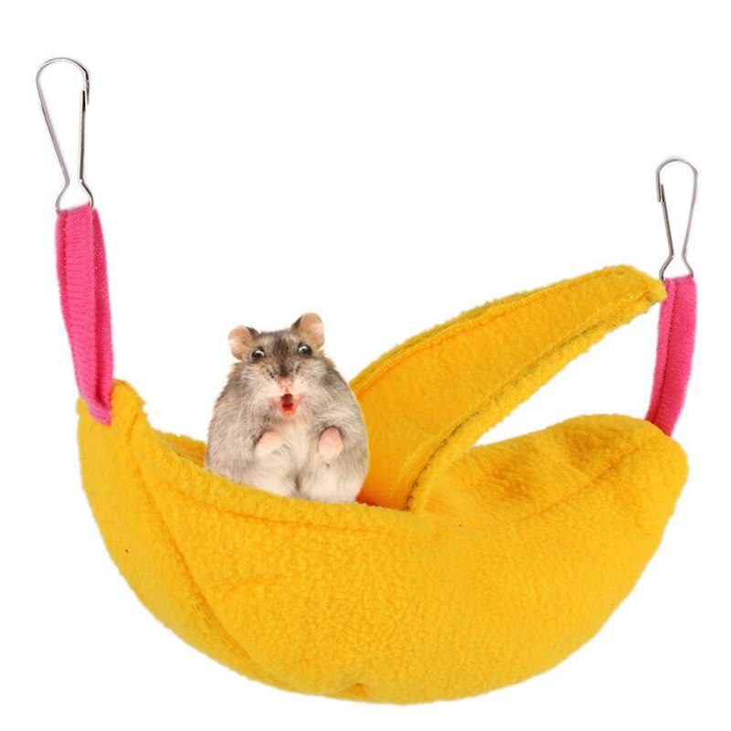 Hamster varmt reir banan form hus dobbel hengekøye stoff hamster små dyr kjæledyr reir kjæledyr forsyninger