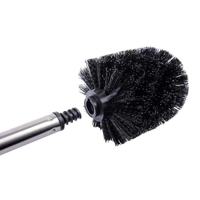 A Pack of 5 Spare Toilet Brush Heads Can Be Replaced with Black Compatible Cartridges Black Brush Head Handle Stainless Steel To