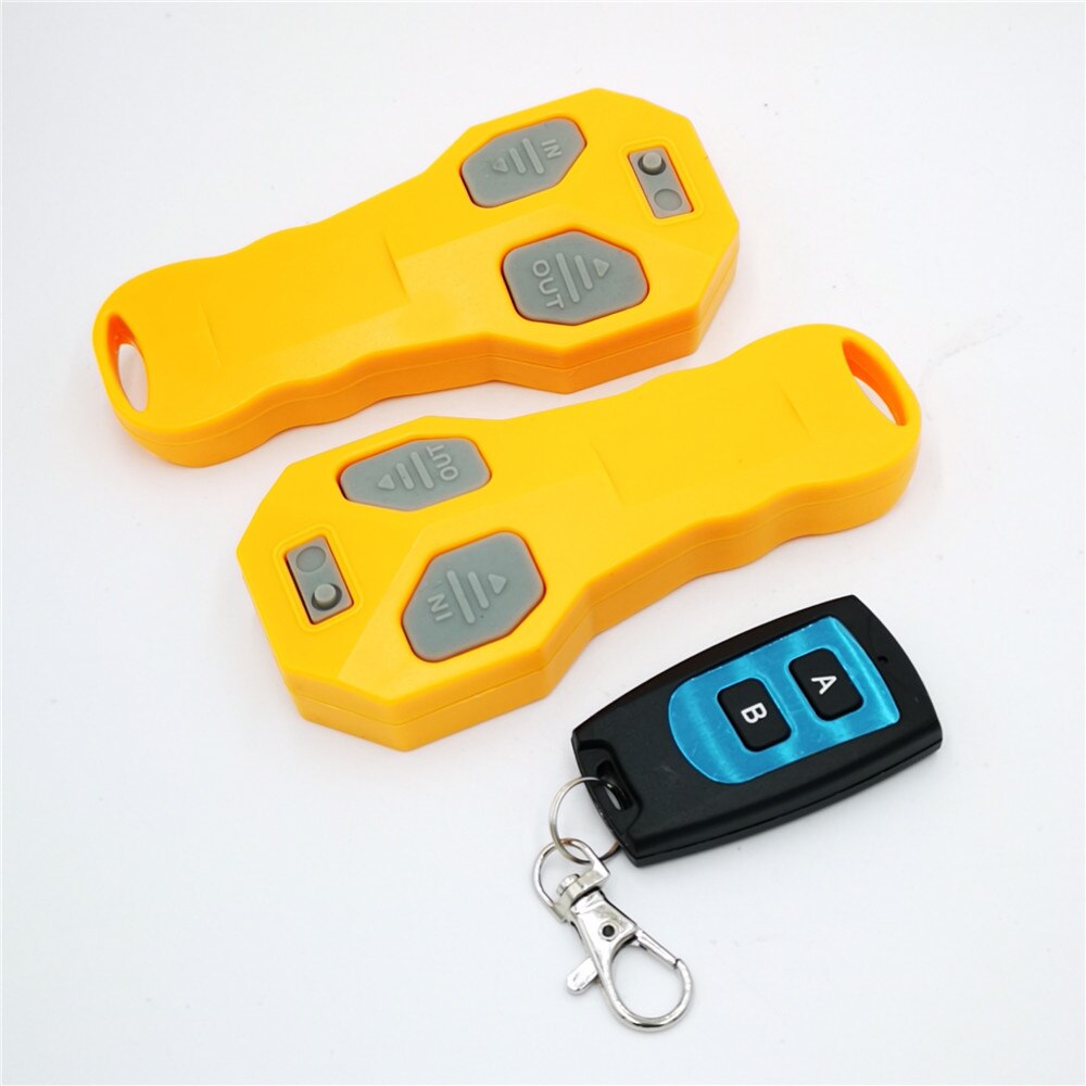 DC12V Universal Car Wireless Winch Remote Control With Three Yollow Waterproof Handset Matched Transmitters