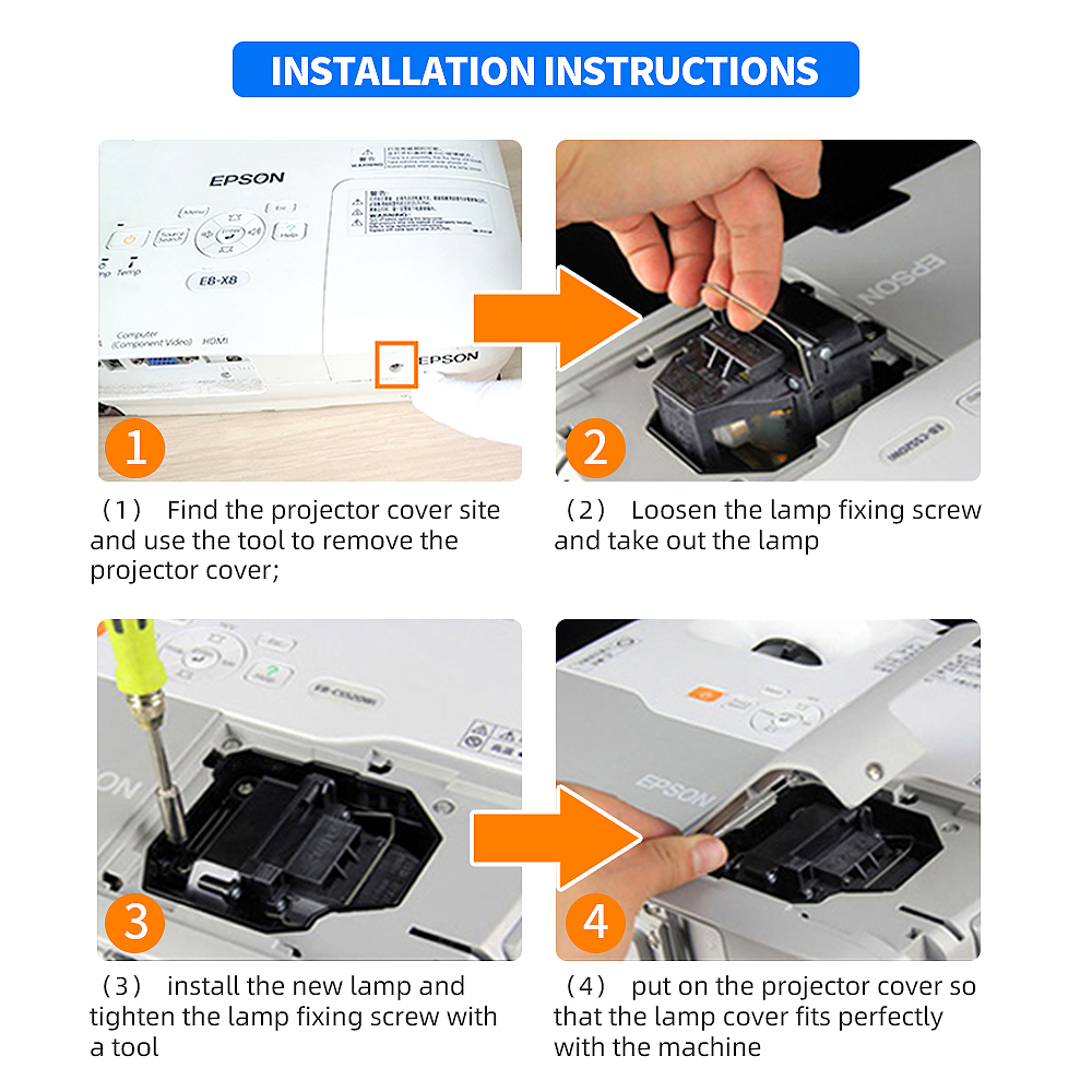 Projecteur de , pour EPSON EX3220 EH-TW570 EH-TW5200 EH-TW490 TW410 EB-X25 X24 X200, lampe ELPLP78
