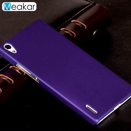 Matte Plastic Coque Cover 5.0For Huawei P7 Case For Huawei Ascend P7 Dual P7-L10 P7-L00 P7-L05 Phone Back Coque Cover Case: purple