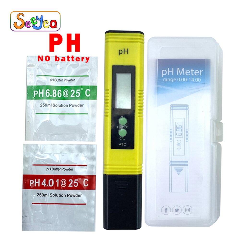 Aquarium Ph Meter Tester Ph Meter Digitale Lcd Pen Tds Meter Digitale Water Tester Digitale 0.0-14.0 Ec Tds ph Zwembad Tester Seeyea: Yellow-00260-3