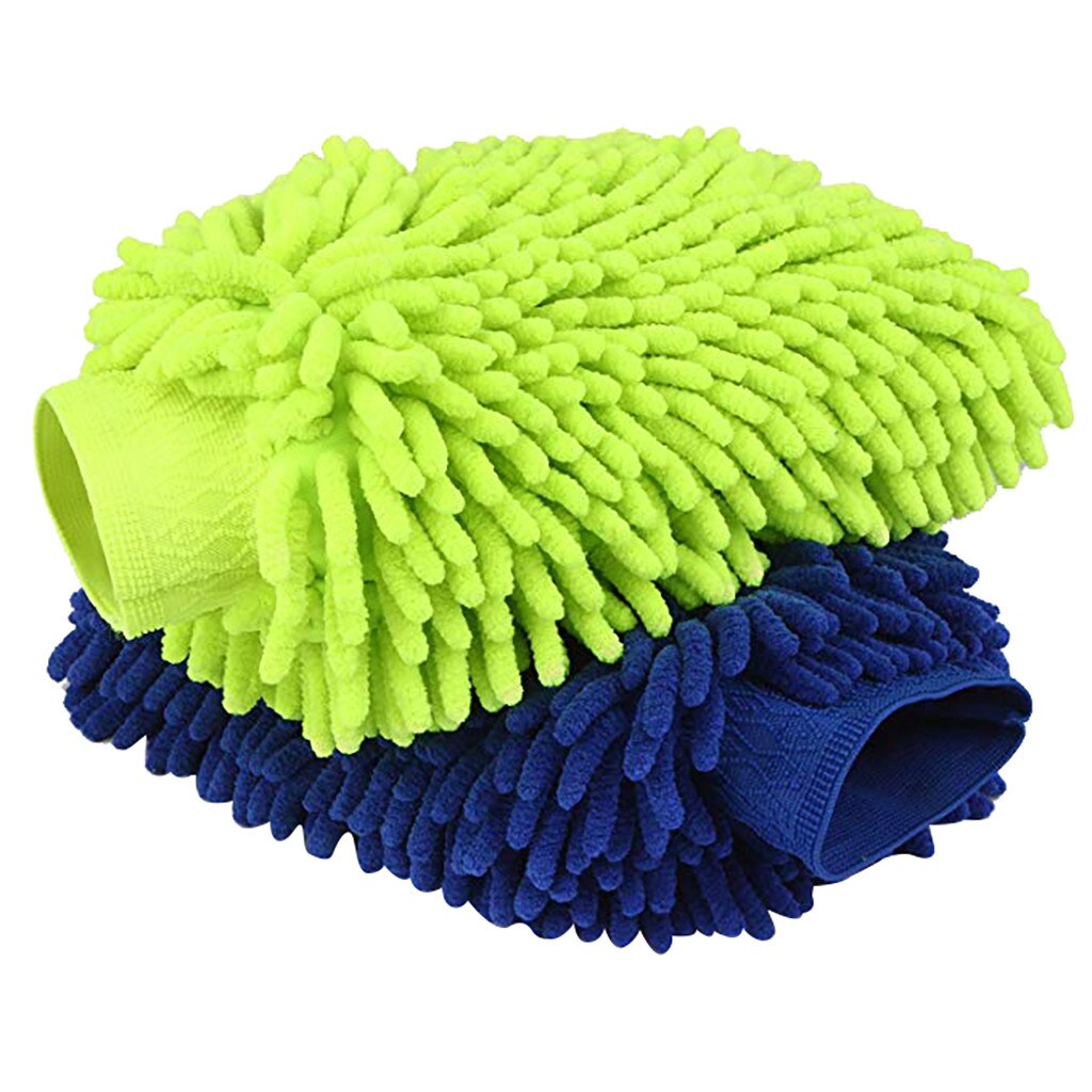 2 uds guantes de lavado de coches de microfibra esponja para limpieza de ventanas suministros de limpieza paño de toalla guantes de lavado lavadora 45: Default Title