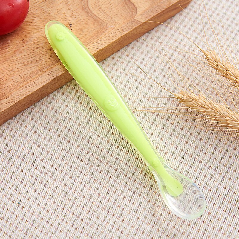 Cucharas de alimentación de bebé, vajilla para cubiertos para niños, cubiertos, cuchara, herramientas de silicona para de varias telas, lote, cucharón de sopa