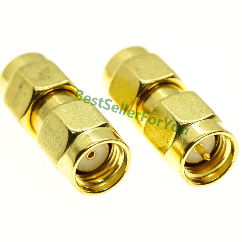 SMA MALE naar RP SMA MALE RPSMA Plug RF Coax Adapter Recht verguld