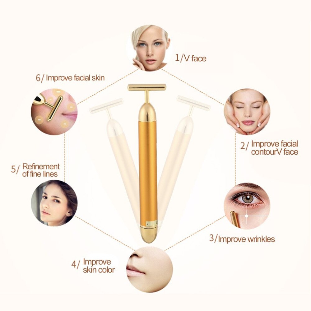 Pro bantning ansiktslyft bar vibration ansikts massage vibration ansikts skönhet massager energi vibrerande bar ansikte verktyg