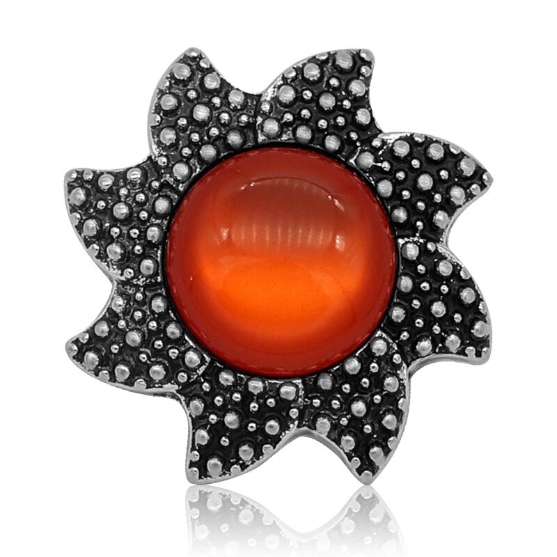 Kz3108 skönhetsskyr solformad cat eye-sten 20mm tryckknappar passar snapsmycken: Röd