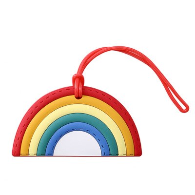 Cartoon Three-dimensional Luggage Tag Suitcase Label Consignment Pass Boarding Pass Schoolbag Cute Listing Travel Luggage Tag: Rainbow