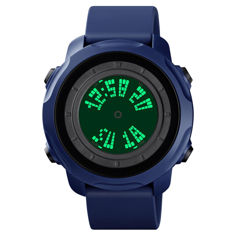 SKMEI Two Display Men's Electronics Watch 50M Waterproof LED Silica Watch Digital Wristwatches Mens Alarm relogios 1571