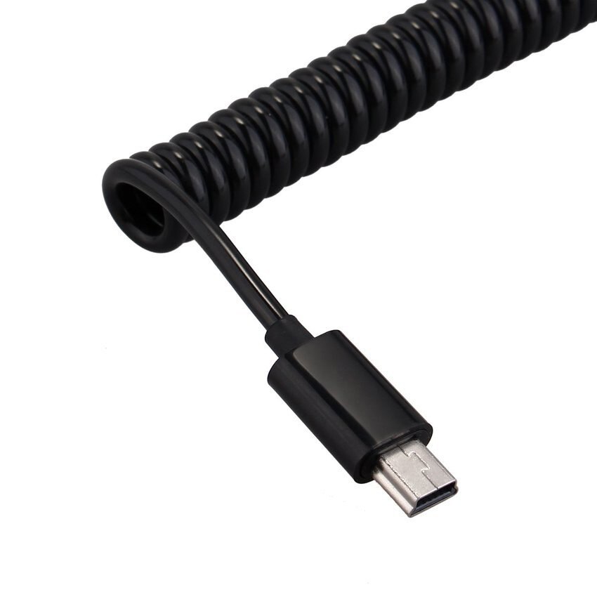 Mini Usb Kabel Spiraal Coiled Usb 2.0 Type A Male Naar Mini B 5-Pin Male Data Sync &amp; charger Lead