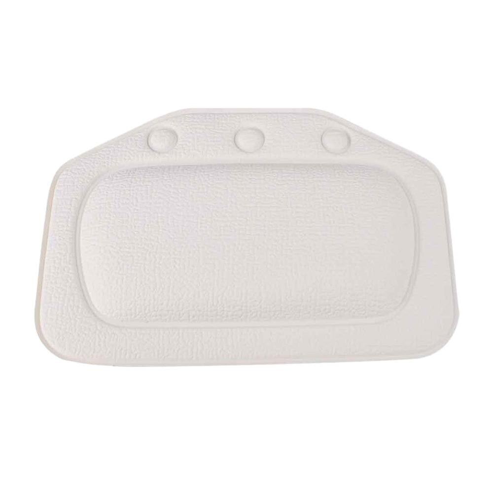 Cojín de baño SPA, suave, grueso, reposacabezas, almohada para bañera con respaldo, ventosa para cuello, cojín, accesorios de baño, suministros: Blanco