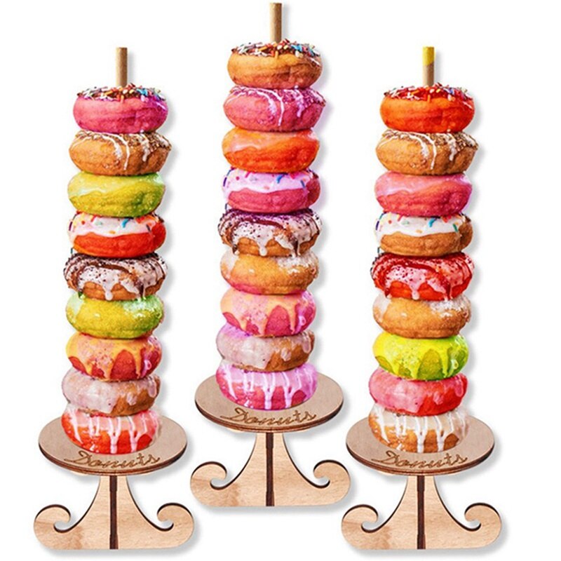 Donuts Stand Donut Muur Display Houder Bruiloft Decoratie Verjaardag Feestartikelen Baby Shower Hout Donut Houder Partij Decoratie