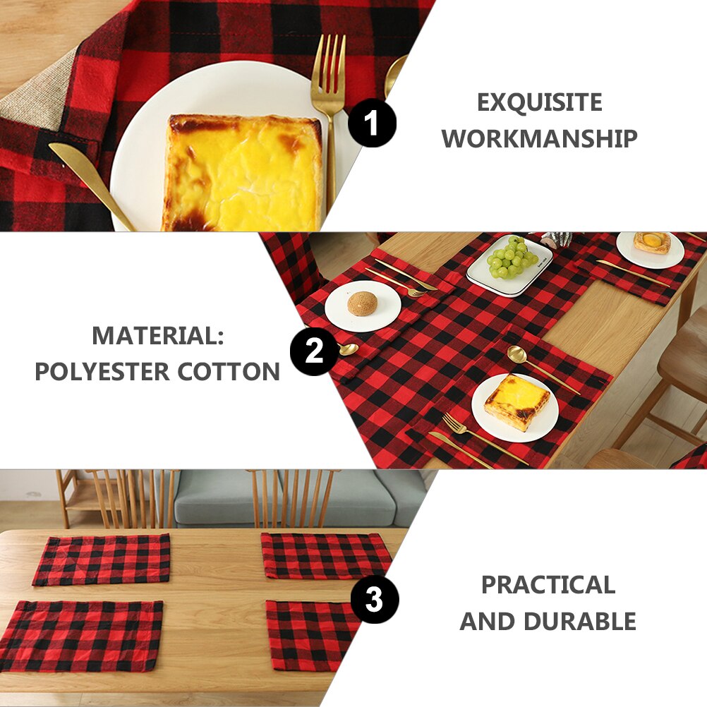 4 Stuks Plaid Gerecht Mat Huishouden Placemat Plaid Tafel Kussen Decor Plaid Tafel Mat