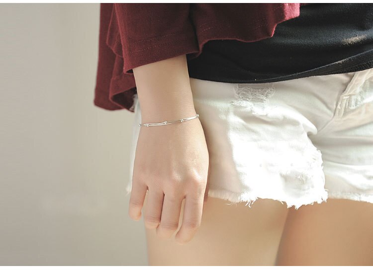 mode-sieraden Mooie 925 sterling zilveren armbanden Rood hart Eenvoudige persoonlijkheid Zoete armbanden