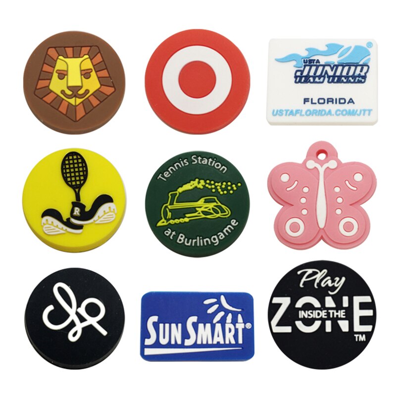 POWERTI 50pcs/lot Funny Tennis Racket Vibration Dampener Cute Silicone Rubber OEM Tennis Dampener