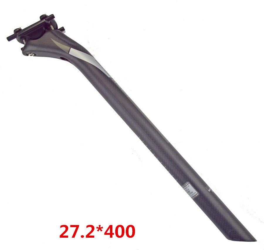 EXTRALITE Superlight tija de sillín totalmente de carbono poste de asiento de bicicleta MTB camino bici sillín 27,2 de 30,8*31,6*400mm 3k mate piezas de bicicleta: 27 2