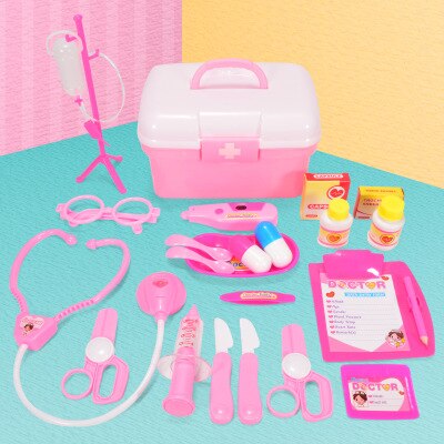 Kinderen Arts Speelgoed Set Simulatie Huisarts Medische Kit Speelgoed Pretend Play Draagbare Koffer Geneeskunde Accessorie Kinderen Speelgoed: Pink