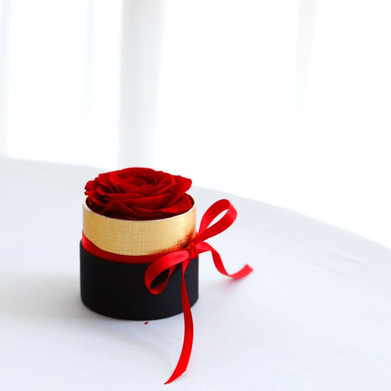 Ramo de boda de flor eterna preservada, rosa roja Real con caja, de aniversario romántico de para el Día DE LA Madre para mujer y Niña: S