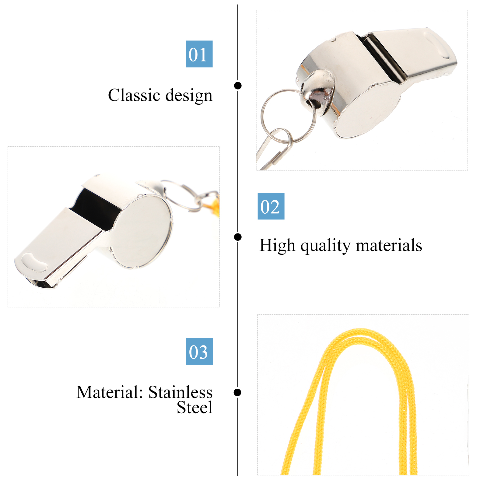 4 stück metallpfeife, schiedsrichterpfeife, pfeifenanhänger für spiele