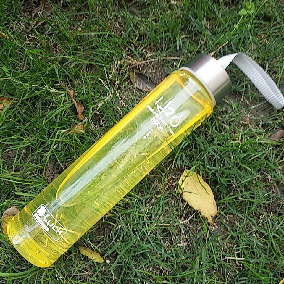 My 280ml lemon Sport H2o Gym For Water Bottles Portable Summer Outdoor Sports Unbreakable Transparent Plastic kids Water Bottle: color 9