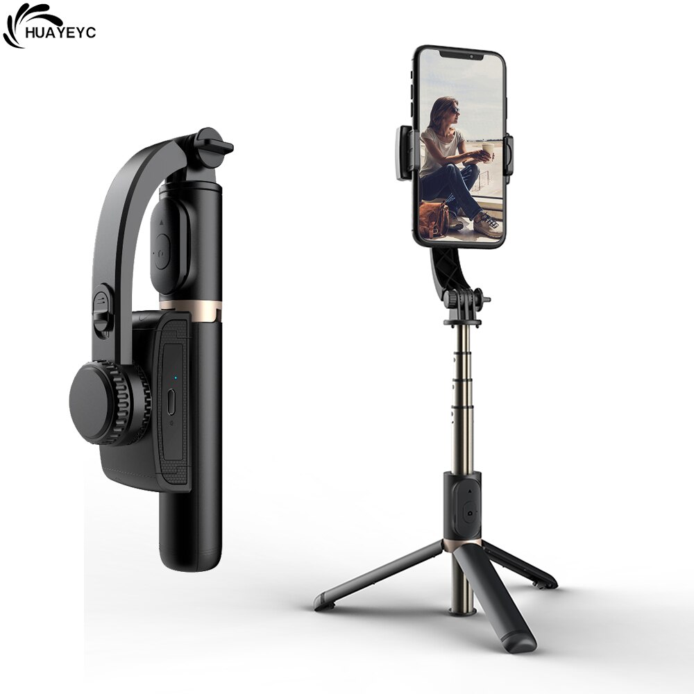 Mobiele Handheld Gimbal Draadloze Bluetooth Telefoon Stabilisator Met Licht Invullen Selfie Stok Statief Gimbal Stabilizer Smartphone