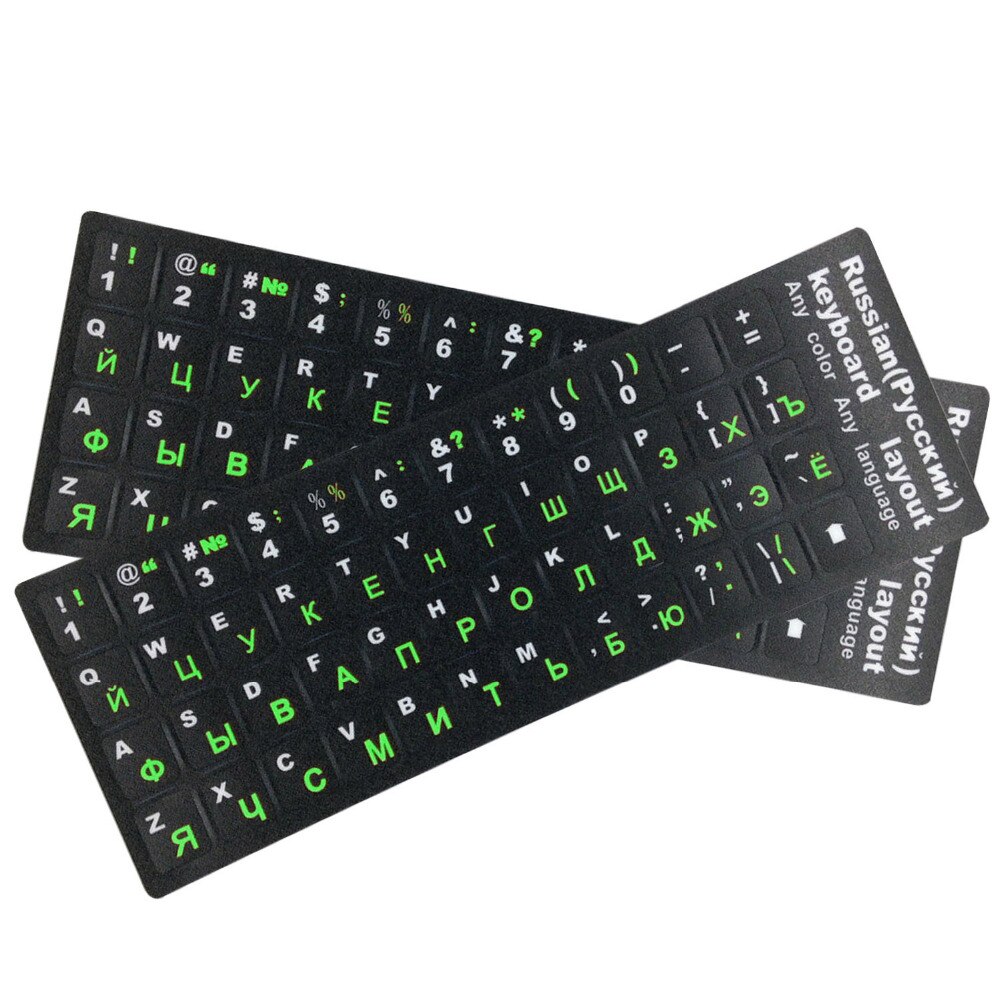 Teclado ruso inglés Besegad, pegatinas de reemplazo con letras para PC, portátil, ordenador portátil, tablero de sobremesa, alfombrilla