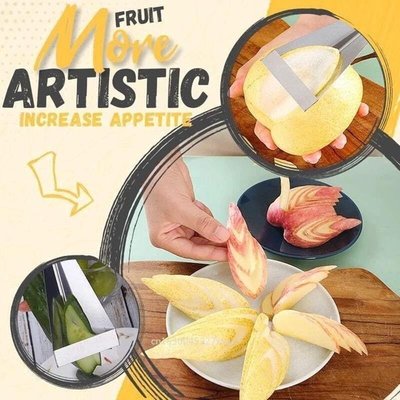 Couteau à découper les pommes Triangle de cuisine, couteau à pousser en acier inoxydable grattoir à éplucher Chef plateau de fruits artefact moule à découper les aliments