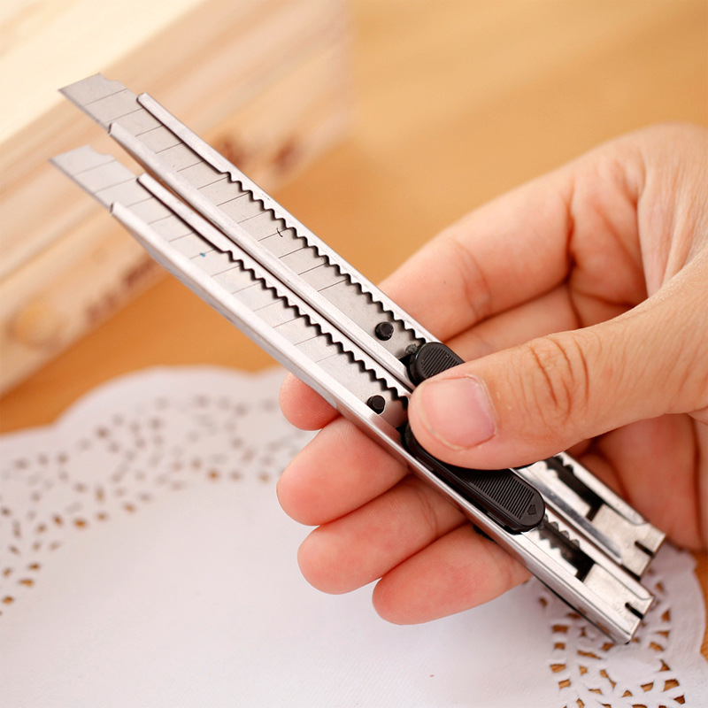 1 ud. De cuchillos de Metal de acero inoxidable bonitos, cuchillos Kawaii para cortar papel, cuchillos de arte para niños, estudiantes, útiles escolares para oficina, papelería
