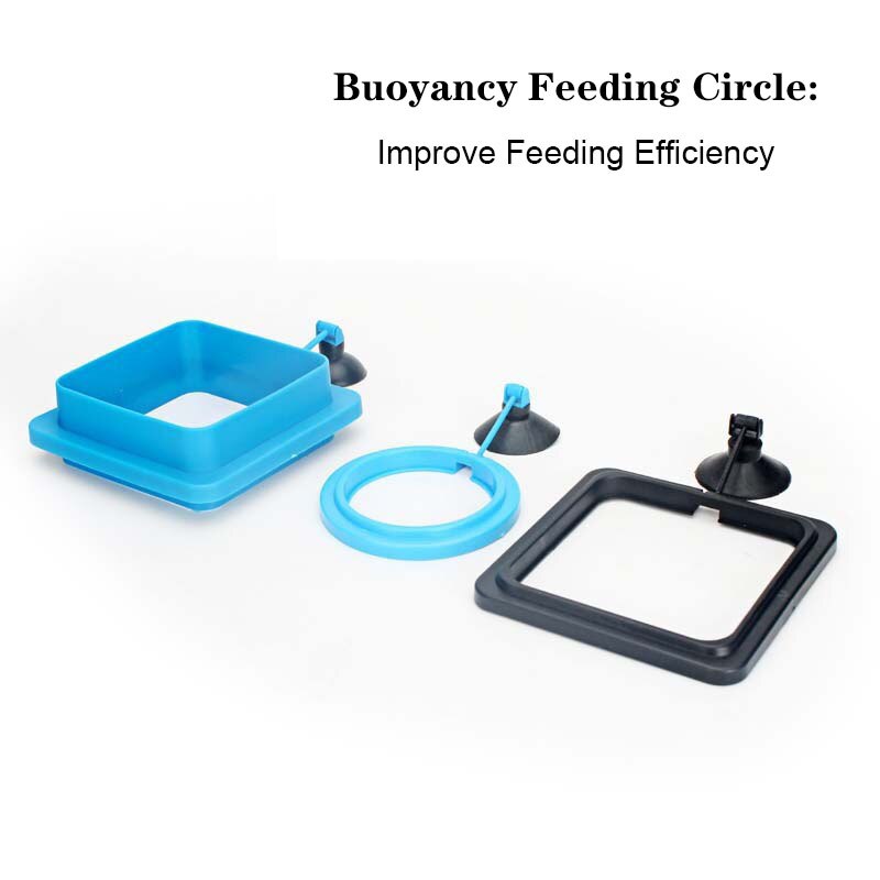 Anillo de alimentación para acuario, estación de pecera flotante, bandeja de comida, alimentador circular cuadrado, alimentador de Comida para peces, anillo con ventosa