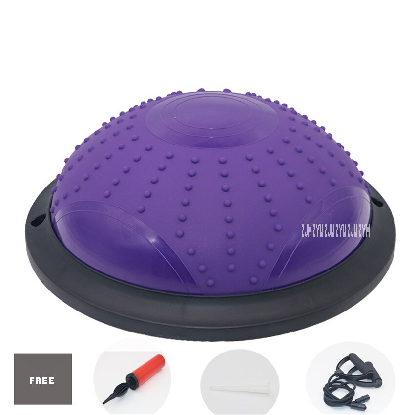 Half Balance Ball - 46cm PVC Bosu Ball - Half Fitness Ball for Yoga, Balance Training: Massage purple