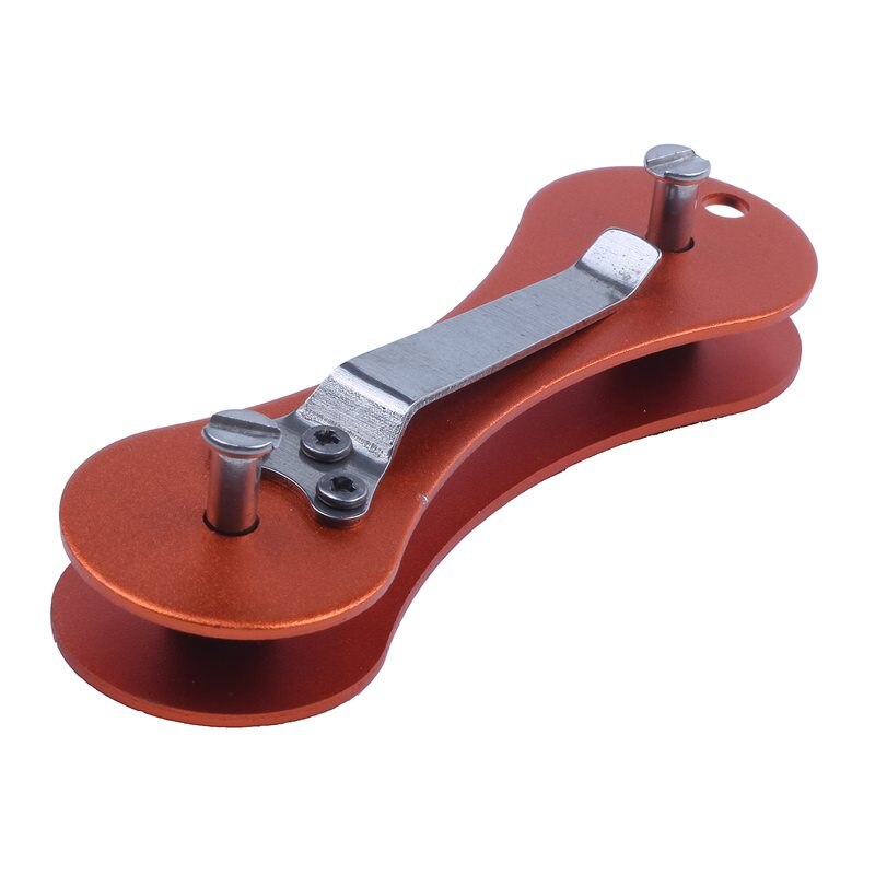 Aluminium smart nøgleholder arrangør klipmappe nøglering lomme værktøj: Orange